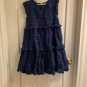 Crewcuts Girls' Ruffle-trim Dress in Shimmer Black Watch Plaid Holiday Christmas